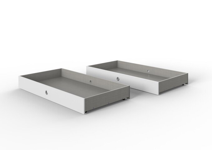 Stauraumbett >Valencia< (2er Set) in Weiß - 141x20x61cm (BxHxT)