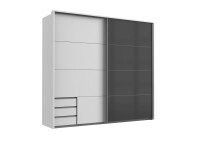 Kleiderschrank >Valencia< in Weiß - 225x210x65cm (BxHxT)