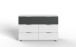 Highboard >Valencia< in Weiß - 130x83x41cm (BxHxT)