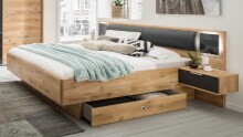 Bett >Valencia< in Plankeneiche-Nachbildung - 289x92x210cm (BxHxT)