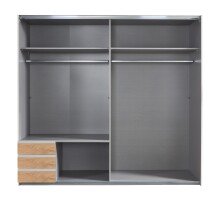 Dreh-/Schwebetürenschrank >Valencia< in Plankeneiche-Nachbildung