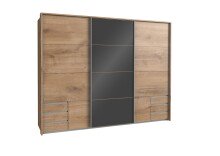 Dreh-/Schwebetürenschrank >Valencia< in Plankeneiche-Nachbildung