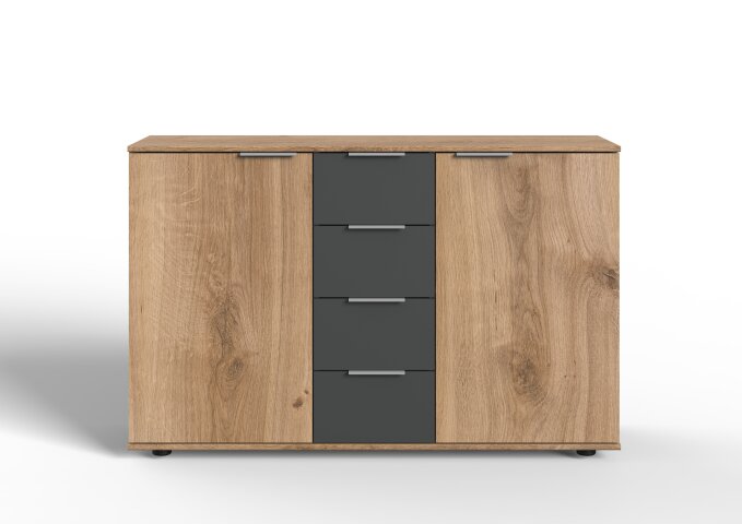 Highboard >Valencia< in Plankeneiche-Nachbildung - 130x83x41cm (BxHxT)