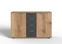 Highboard >Valencia< in Plankeneiche-Nachbildung -...