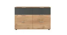 Highboard >Valencia< in Plankeneiche-Nachbildung -...