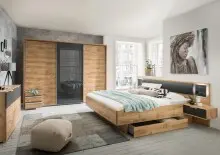 Highboard >Valencia< in Plankeneiche-Nachbildung -...
