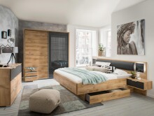 Highboard >Valencia< in Plankeneiche-Nachbildung - 130x83x41cm (BxHxT)