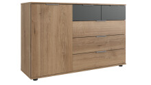 Highboard >Valencia< in Plankeneiche-Nachbildung -...