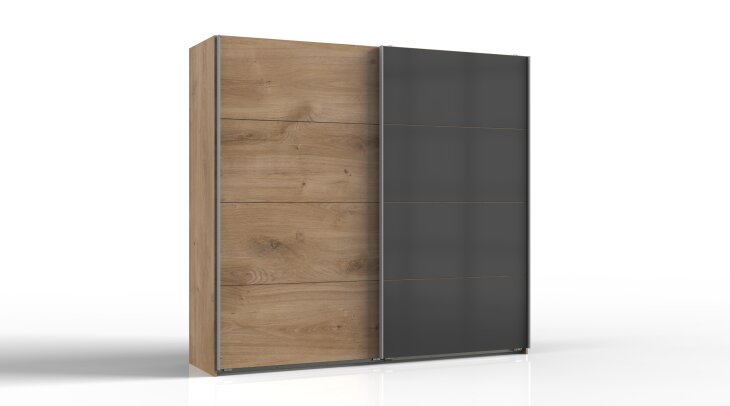 Dreh-/Schwebetürenschrank >Valencia< in Plankeneiche-Nachbildung