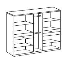 Dreh-/Schwebetürenschrank >Taiga< (B/H/T: 225x208x58 cm) in Weiß