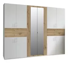 Dreh-/Schwebetürenschrank >Taiga< (B/H/T: 270x208x58 cm) in Weiß
