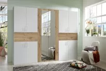 Dreh-/Schwebetürenschrank >Taiga< (B/H/T: 270x208x58 cm) in Weiß