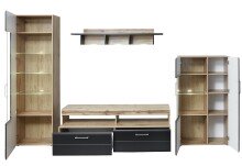 Wohnwand >Sidonia< in Eiche Altholz - 340x208x52cm (BxHxT)