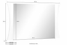 Wandspiegel >Arona< in Weiß-Hochglanz - 110x60x2cm (BxHxT)