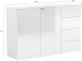 Sideboard >Arona< in Weiß Hochglanz - 124x81x40cm (BxHxT)