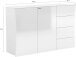 Sideboard >Arona< in Weiß Hochglanz - 124x81x40cm (BxHxT)
