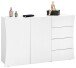 Sideboard >Arona< in Weiß Hochglanz - 124x81x40cm (BxHxT)