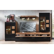 Wohnwand >Sidonia< in Eiche Altholz - 330x208x52cm...