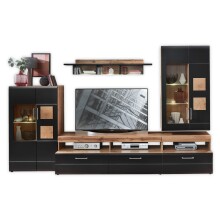 Wohnwand >Sidonia< in Eiche Altholz - 330x208x52cm (BxHxT)