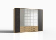 Dreh-/Schwebetürenschrank >Sulzbach< (B/H/T: 270x210x58 cm) Artisan-Eiche