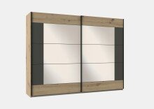 Dreh-/Schwebetürenschrank >Sulzbach< (B/H/T: 270x210x65 cm) Artisan-Eiche