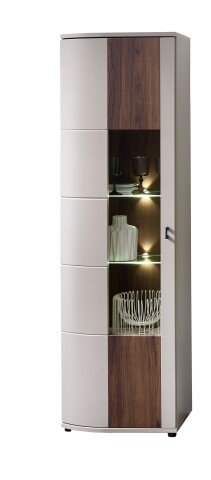 Vitrine >Superior< in Basalt matt Nachbildung - 60x199x38cm (BxHxT)