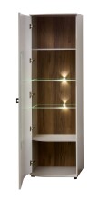 Vitrine >Superior< in Basalt matt Nachbildung - 60x199x38cm (BxHxT)