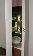 Vitrine >Superior< in Basalt matt Nachbildung - 60x199x38cm (BxHxT)