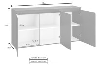 Sideboard >Magione< in Weiß Hochglanz - 150x81x40cm (BxHxT)