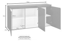 Sideboard >Magione< in Weiß Hochglanz - 150x81x40cm (BxHxT)