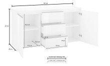 Sideboard >Magione< in  - 150x81x40cm (BxHxT)