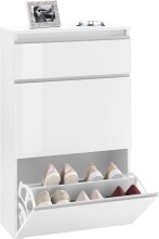 Schuhschrank >Magione< in Weiß Hochglanz -...