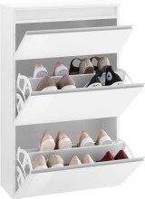 Schuhschrank >Magione< in Weiß Hochglanz - 60x108x26.5cm (BxHxT)