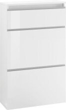 Schuhschrank >Magione< in Weiß Hochglanz - 60x108x26.5cm (BxHxT)
