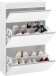 Schuhschrank >Magione< in Weiß Hochglanz - 60x108x26.5cm (BxHxT)