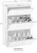 Schuhschrank >Magione< in Weiß Hochglanz - 60x108x26.5cm (BxHxT)
