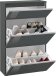 Schuhschrank >Magione< in Anthrazit Hochglanz - 60x108x26.5cm (BxHxT)