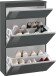 Schuhschrank >Magione< in Anthrazit Hochglanz - 60x108x26.5cm (BxHxT)