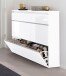Schuhschrank >Magione< in Weiß Hochglanz - 121x108x26.5cm (BxHxT)