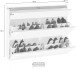 Schuhschrank >Magione< in Weiß Hochglanz - 121x108x26.5cm (BxHxT)