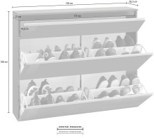 Schuhschrank >Magione< in Anthrazit Hochglanz - 120x108x26.5cm (BxHxT)