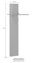 Garderobenpaneel >Magione< in Weiß Hochglanz - 50x140x27cm (BxHxT)