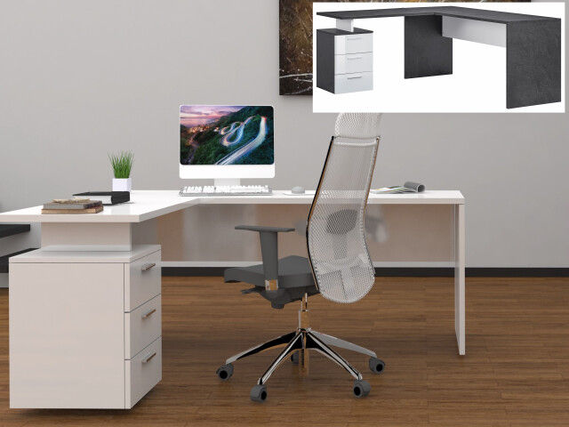 Schreibtisch >Novara< in  - 160x75x180cm (BxHxT)