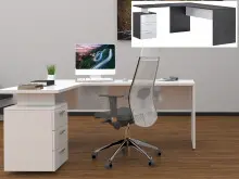 Schreibtisch >Novara< in  - 160x75x180cm (BxHxT)