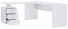 Schreibtisch >Novara< in Weiß-Hochglanz - 160x75x180cm (BxHxT)