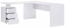 Schreibtisch >Novara< in Weiß-Hochglanz - 160x75x180cm (BxHxT)