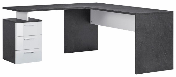 Schreibtisch >Novara< in Schiefer - 160x75x180cm (BxHxT)