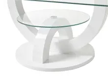 Couchtisch >Boston< weiß Hochglanz / Glas, Ablage - 110x40x60 (BxHxT)