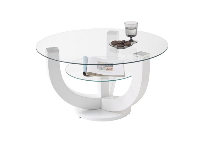 Couchtisch >Denver< (B/H/T: 80x40x80 cm) in weiß, Glas - 80x40x80 (BxHxT)