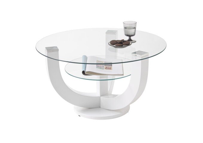 Couchtisch >Denver< (B/H/T: 80x40x80 cm) in weiß, Glas - 80x40x80 (BxHxT)